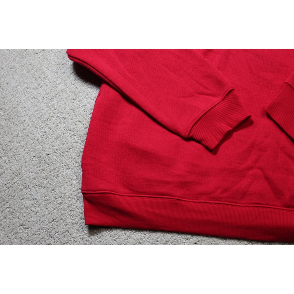 Wild Fable Red Hard Pass Heart Graphic Sweatshirt Off Shoulder Fleece Medium - Picture 2 of 7